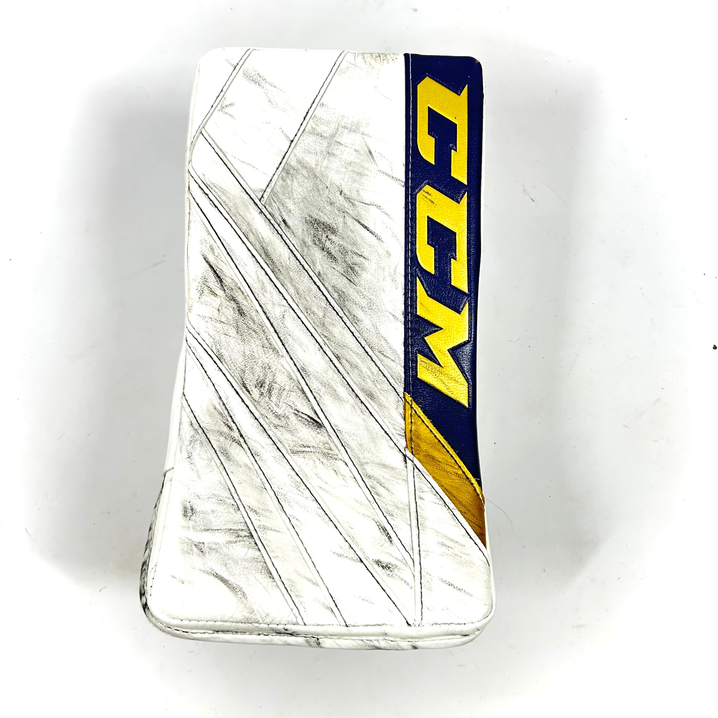 CCM Extreme Flex 5 - Bloqueur de gardien d'occasion (blanc/bleu marine/or)